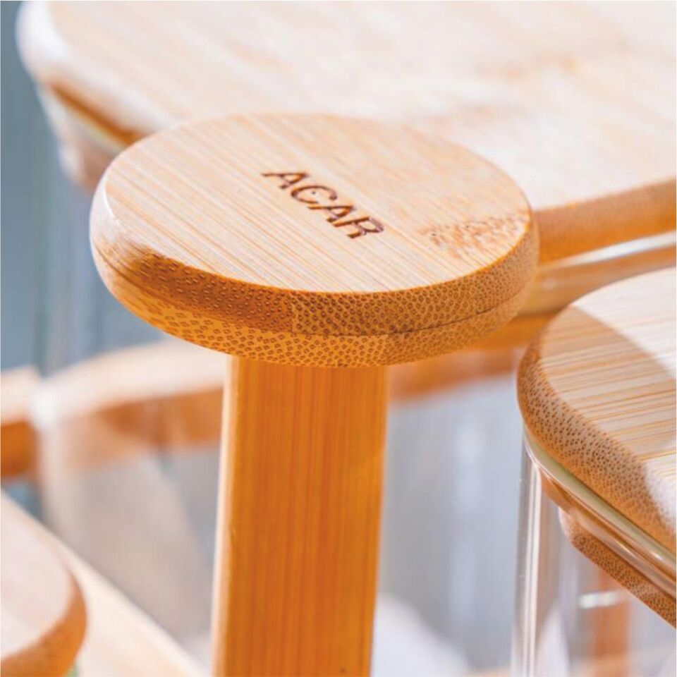 Acar Lnd-07558/4 Malıbu 4 Lü Bambu Standlı Baharatlık