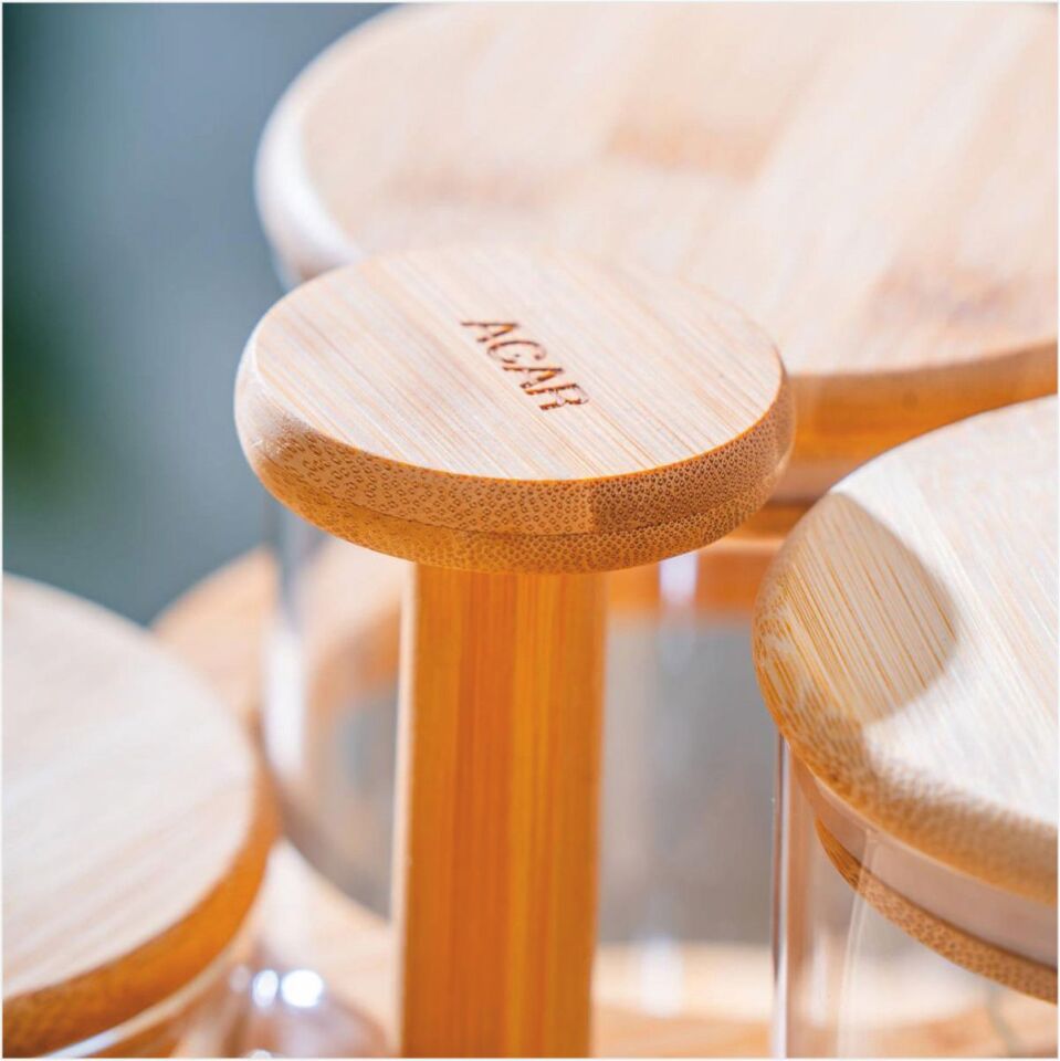 Acar Lnd-07559/4 Malıbu 4 Lü Bambu Standlı Baharatlık