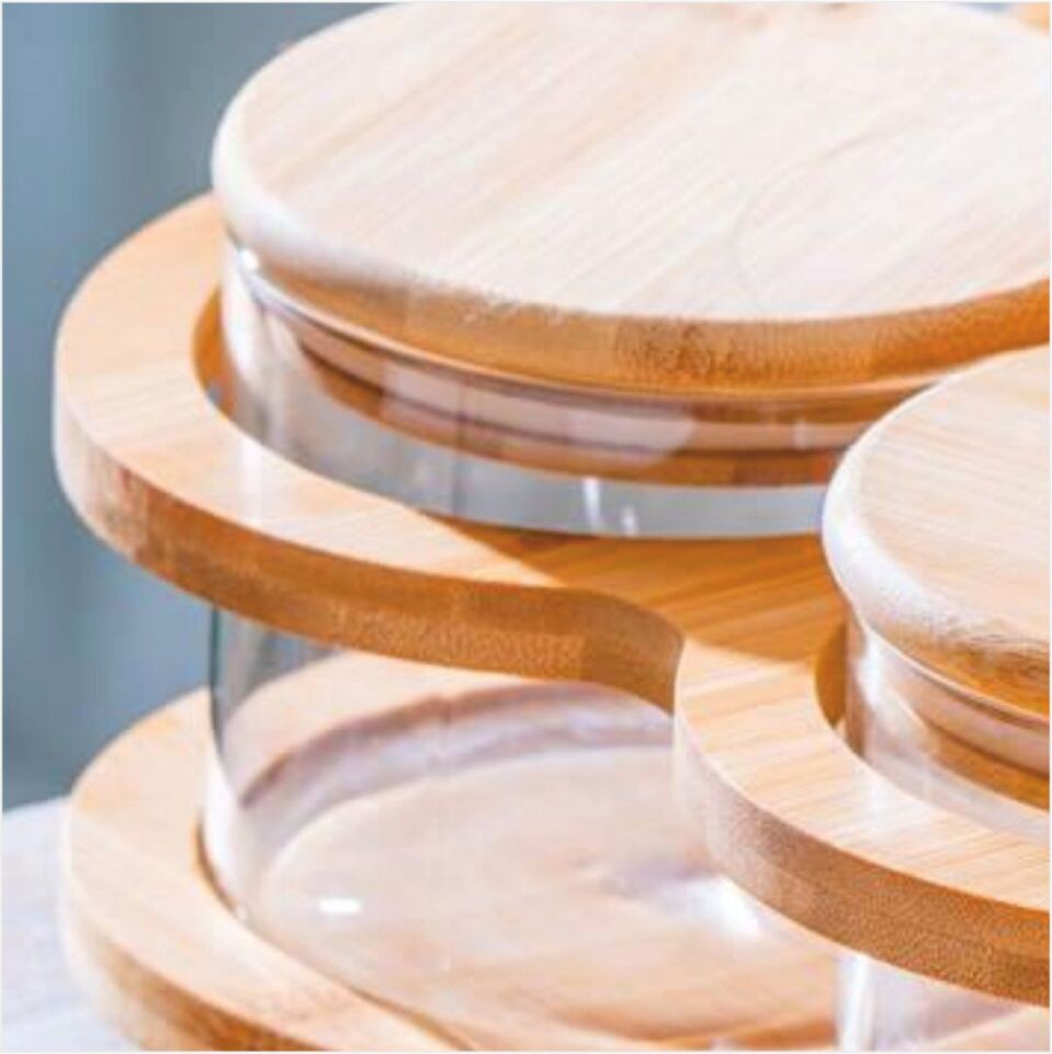 Acar Lnd-07559/4 Malıbu 4 Lü Bambu Standlı Baharatlık