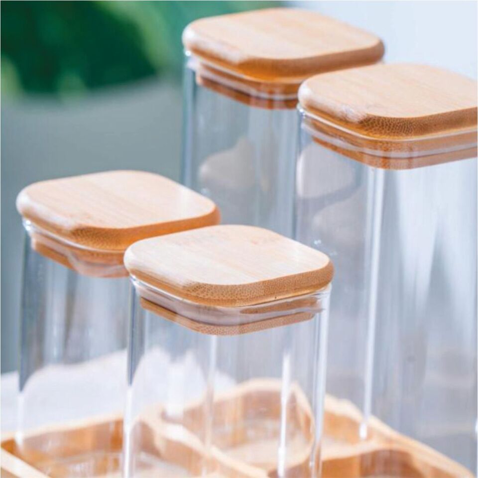 Acar Lnd-07561/12 Malıbu 4 Lü Bambu Standlı Baharatlık