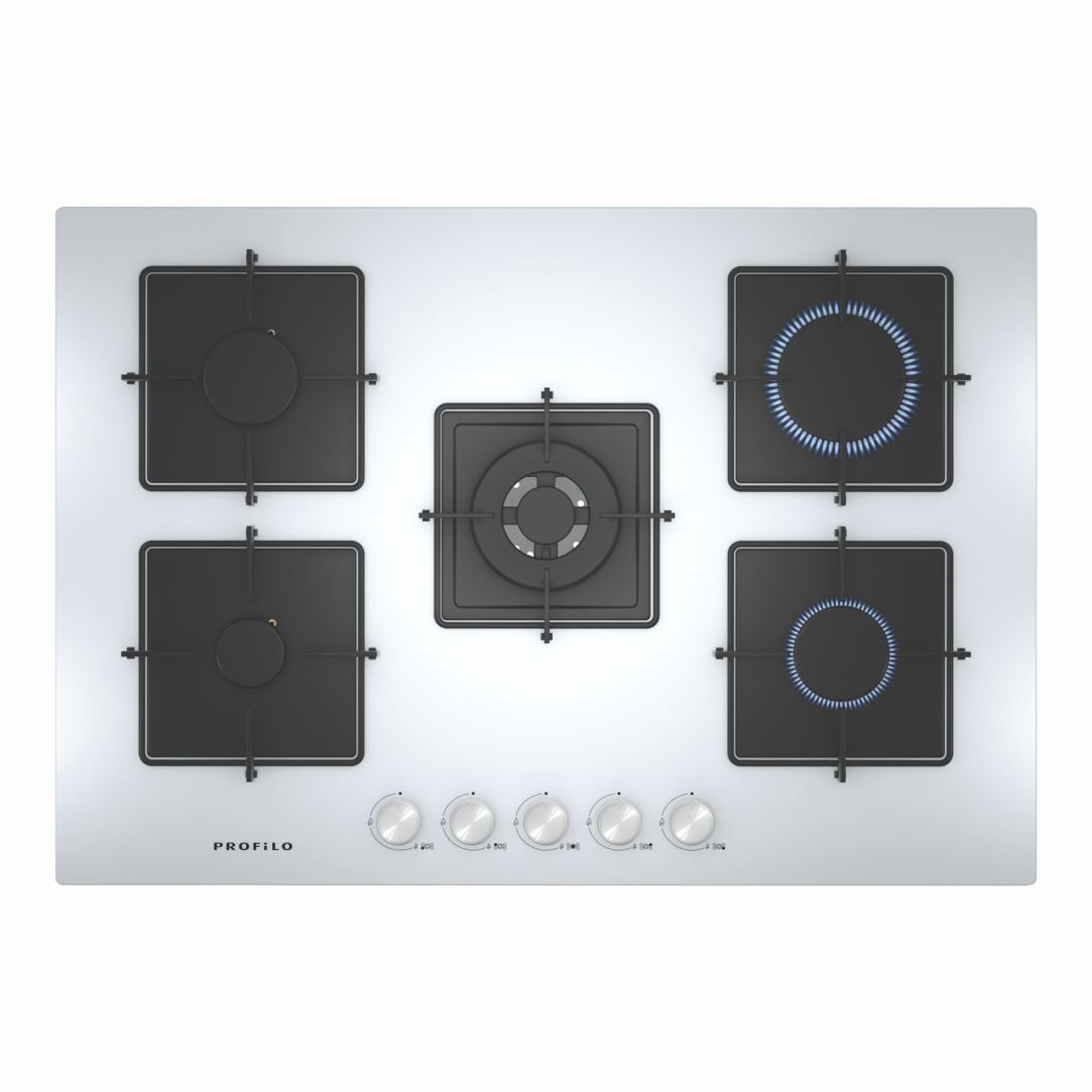 Profilo ON27Q2O12D Wok Gözlü Beyaz Cam Ankastre Ocak