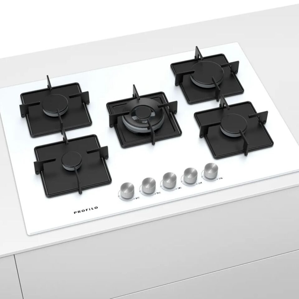 Profilo ON27Q2O12D Wok Gözlü Beyaz Cam Ankastre Ocak