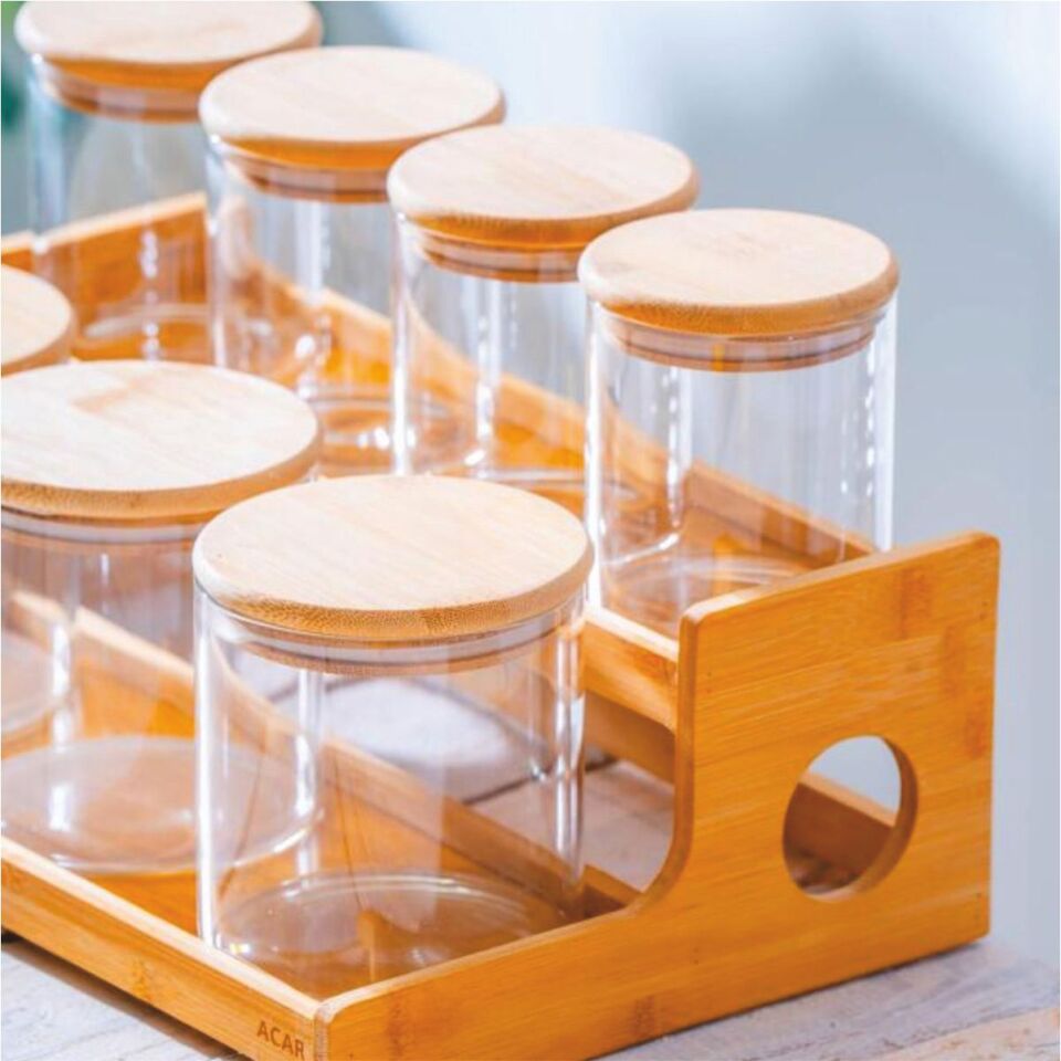 Acar Lnd-07588/4 Malıbu 7 Li Bambu Standlı Baharatlık