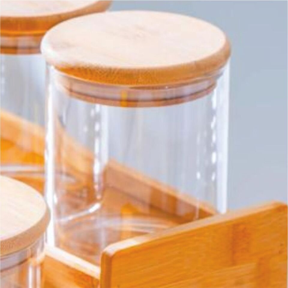 Acar Lnd-07588/4 Malıbu 7 Li Bambu Standlı Baharatlık