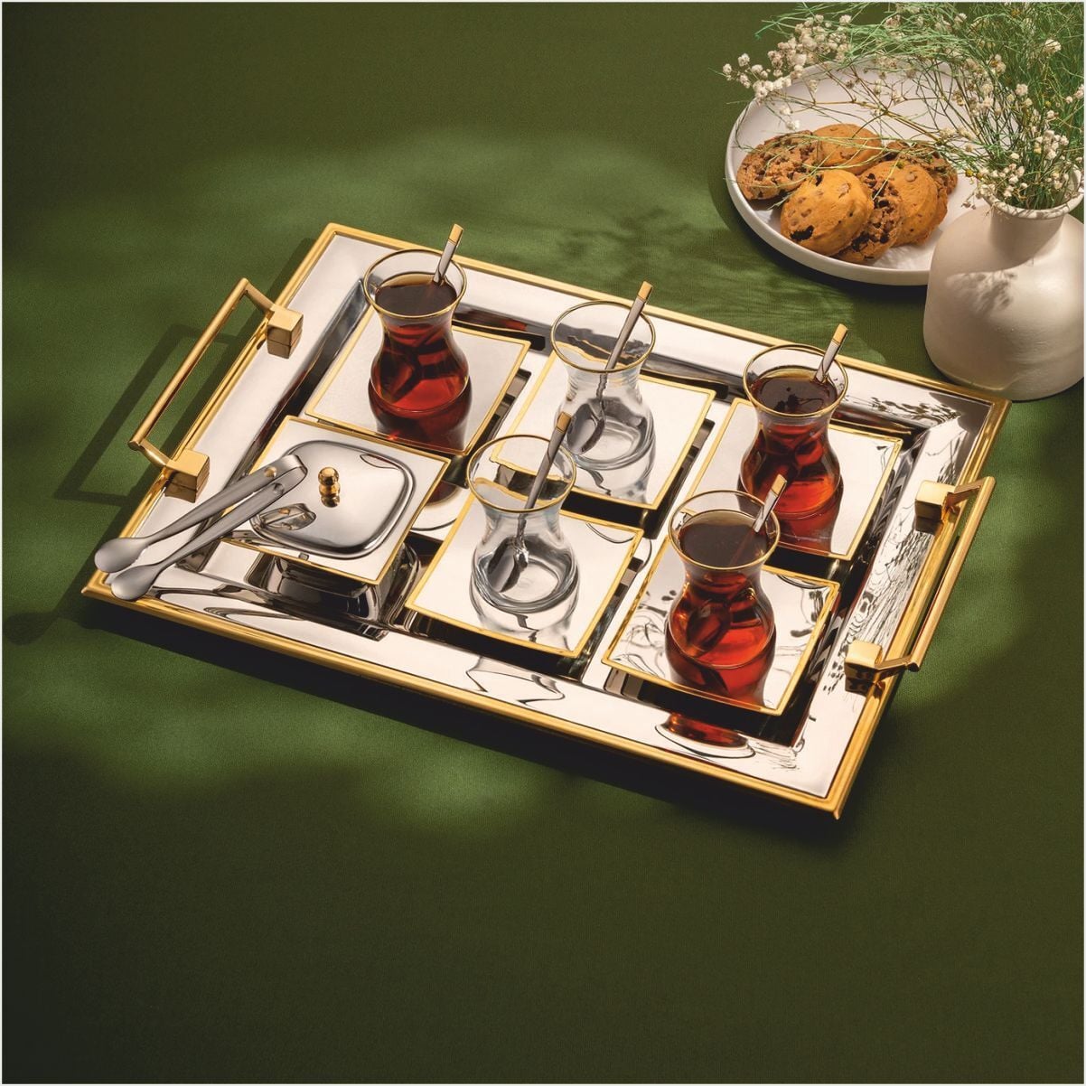 EMSAN GETTO 40 PARÇA ÇAY SET ALTIN ÇELİK