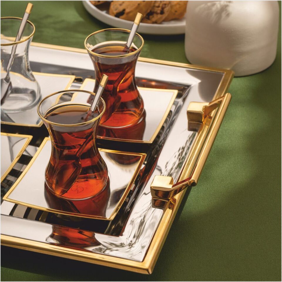 EMSAN GETTO 40 PARÇA ÇAY SET ALTIN ÇELİK