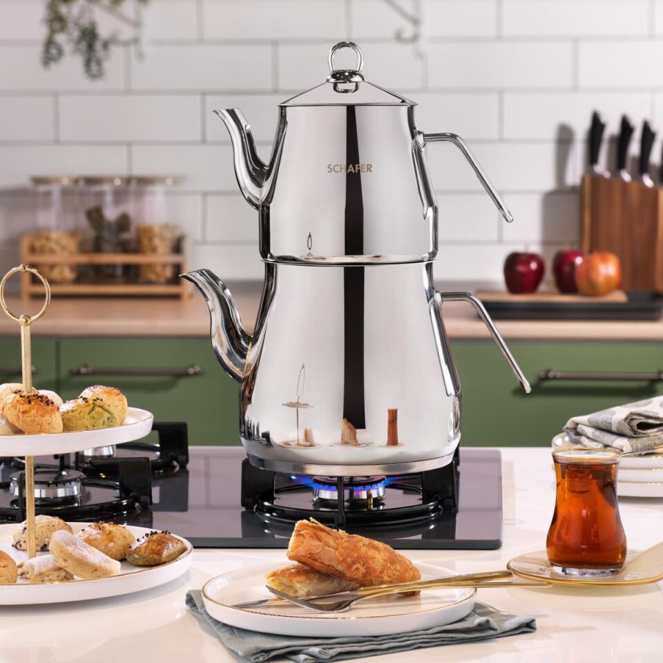 Schafer Prochef Dev Çaydanlık Takımı 4 Parça-Gümüş