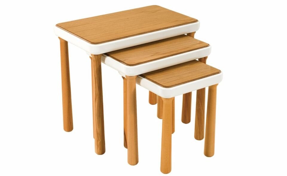 Milan Zigon Sehpa-Meşe/Krem/Meşe