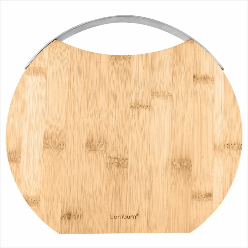 Bambum  Zoe - Çelik Kulplu Kesme Tahtası Yuvarlak Büyük