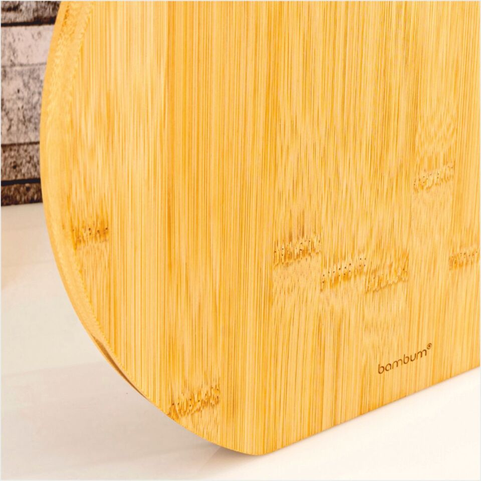 Bambum  Zoe - Çelik Kulplu Kesme Tahtası Yuvarlak Büyük