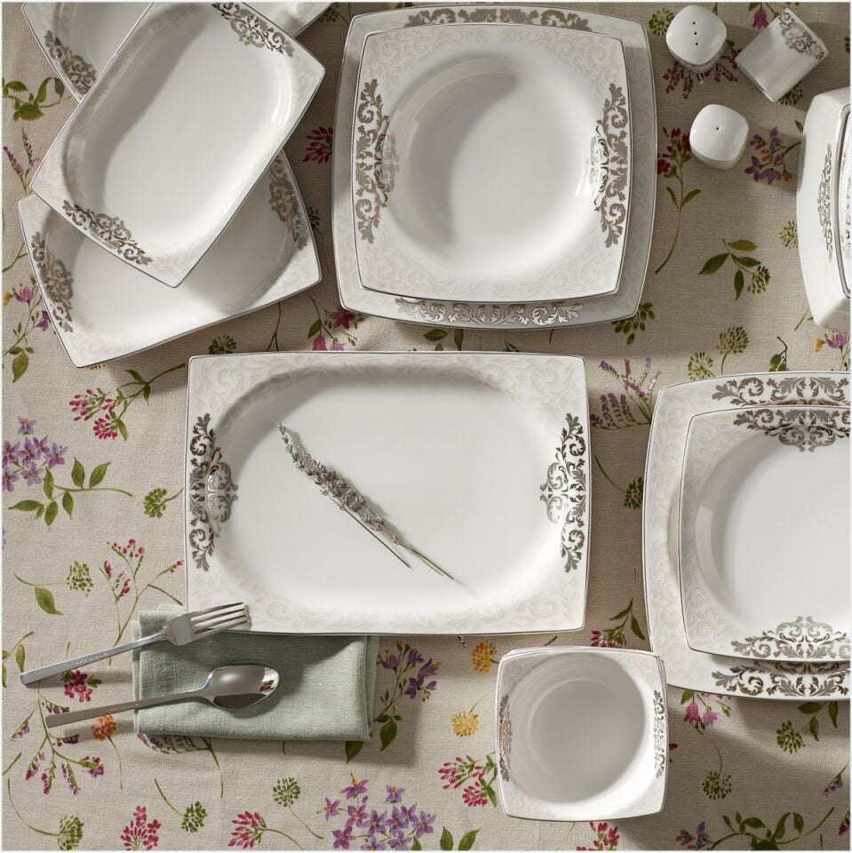 KARACA NAZENDE 60PARÇA YEMEK TAKIMI KARE GOLD