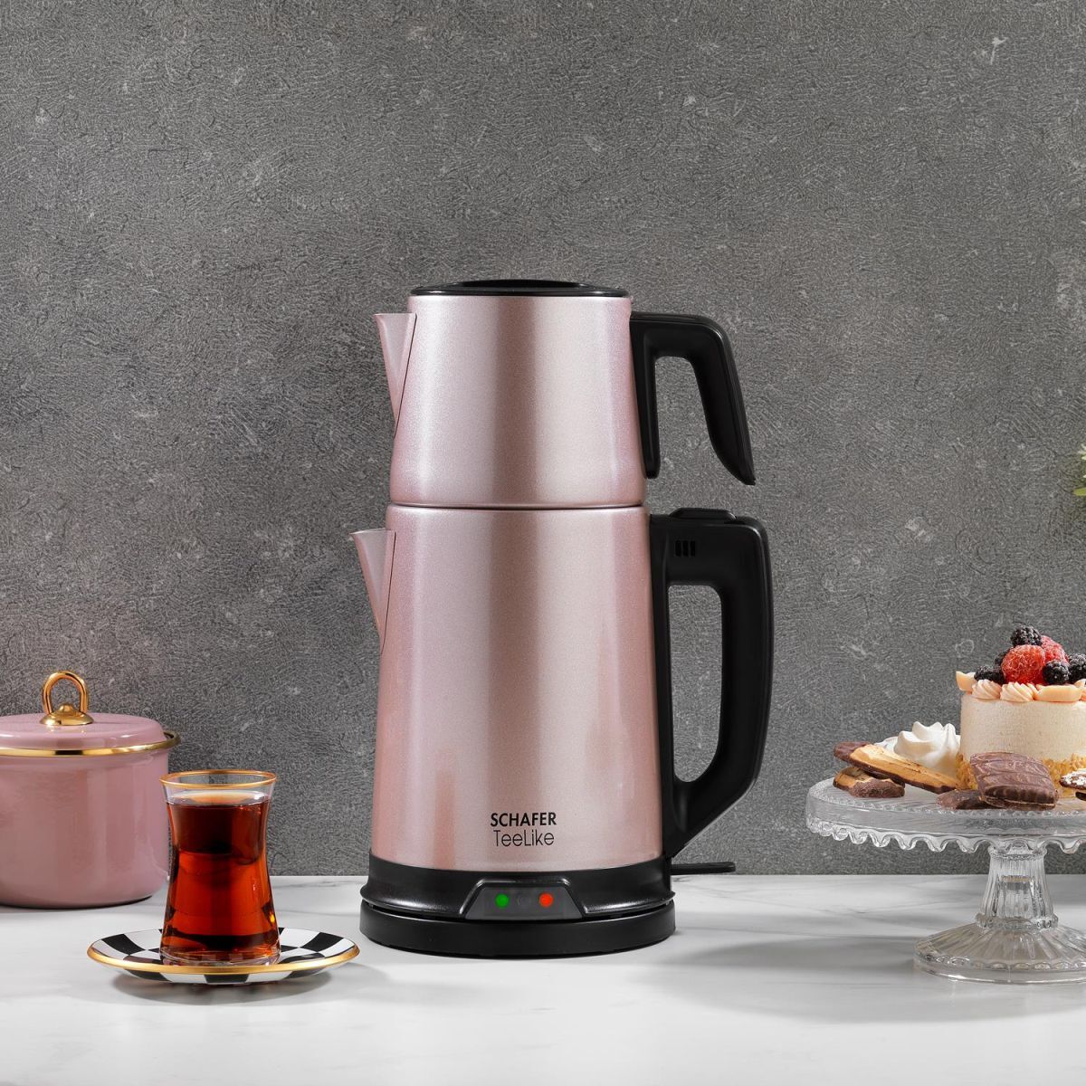 Schafer TeeLike Paslanmaz Çelik Çay Makinesi-Rosegold