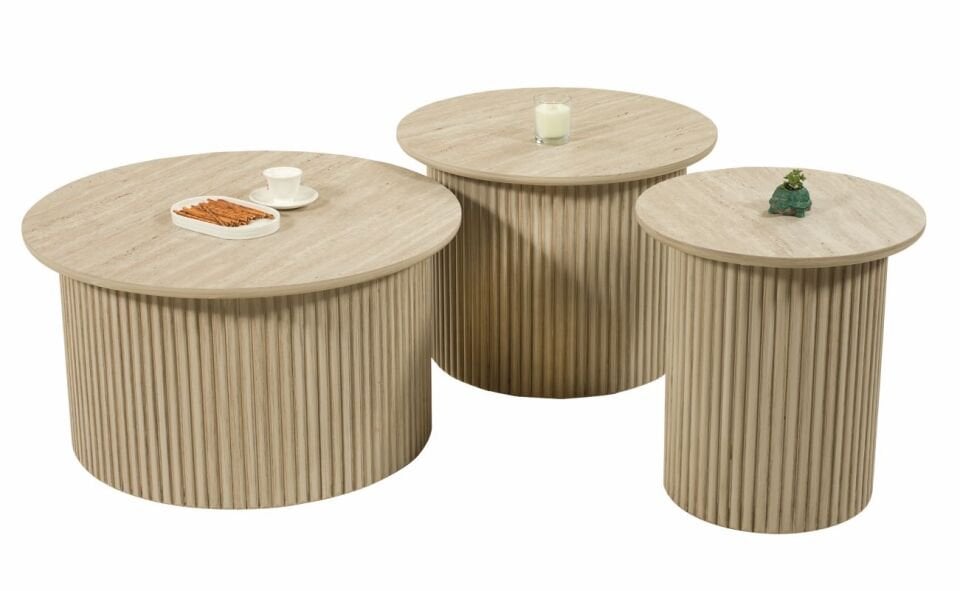 Pena Orta-Zigon Sehpa-Traverten/Grı