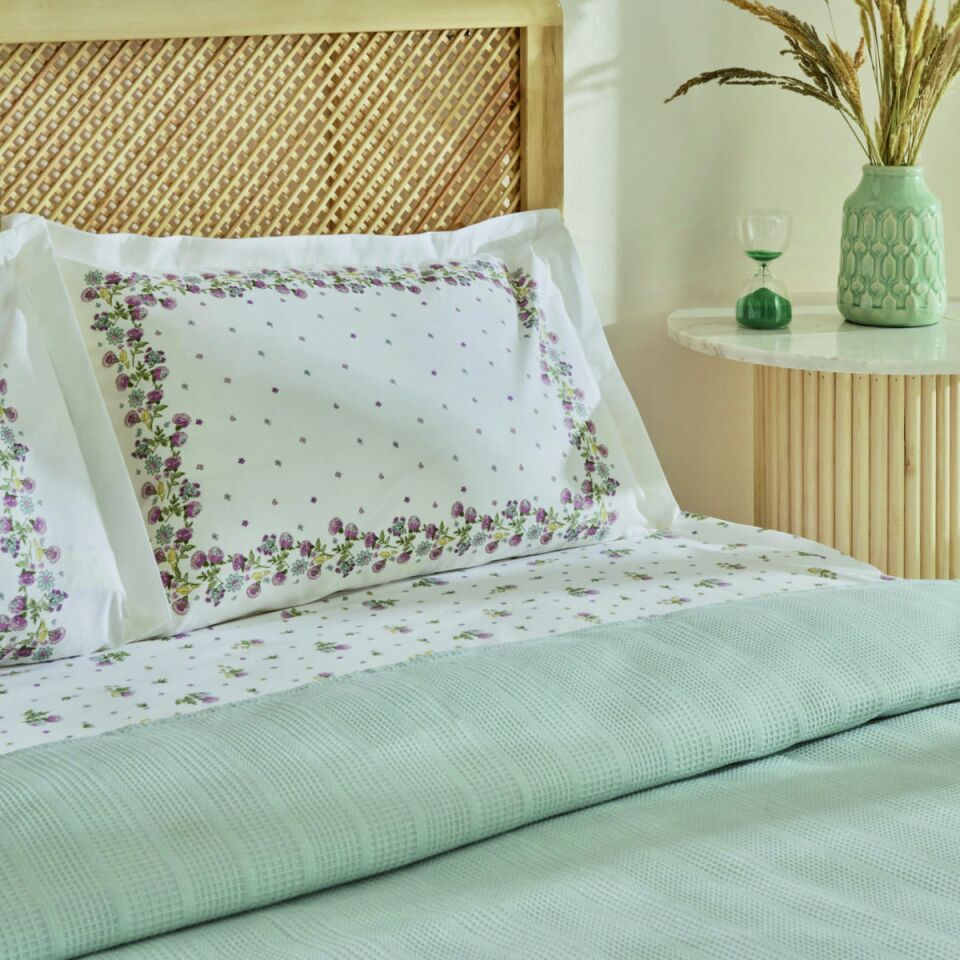 Karaca Home Roshell %100 Pamuk Tek Kişilik Pike Takımı Adaçayı