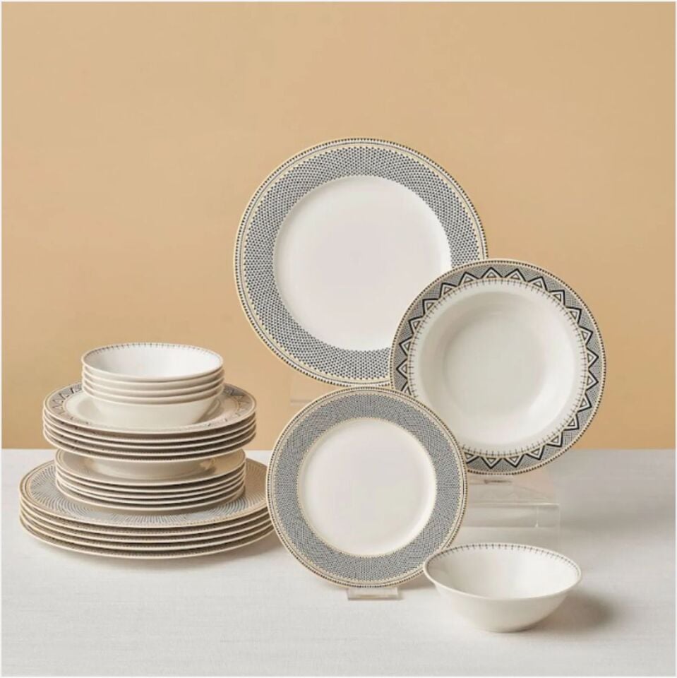 KARACA GLOBE 24 PARÇA 6 KİŞİLİK YEMEK TAKIMI SİYAH