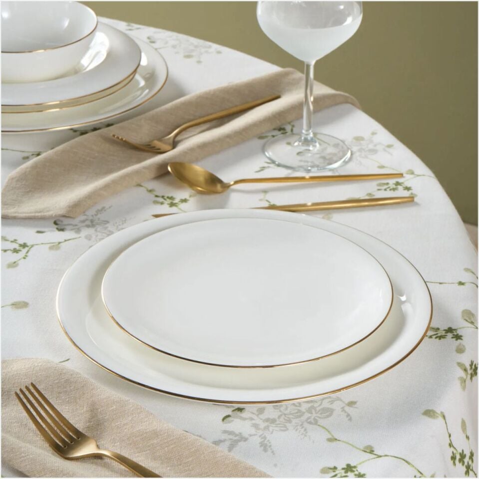 KARACA STREAM BONE PAVLİ 24 PARÇA YEMEK TAKIMI GOLD