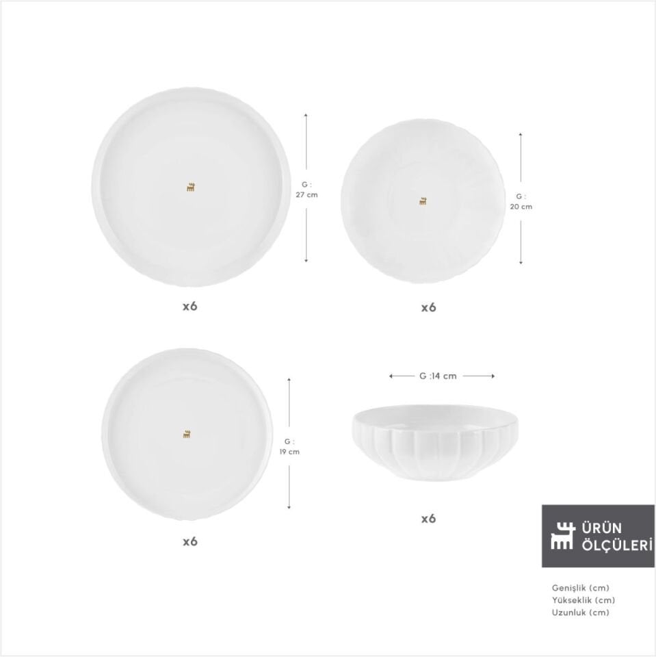 KARACA STREAM BONE PUMPKİN 24 PARÇA 6 KİŞİLİK YEMEK TAKIMI