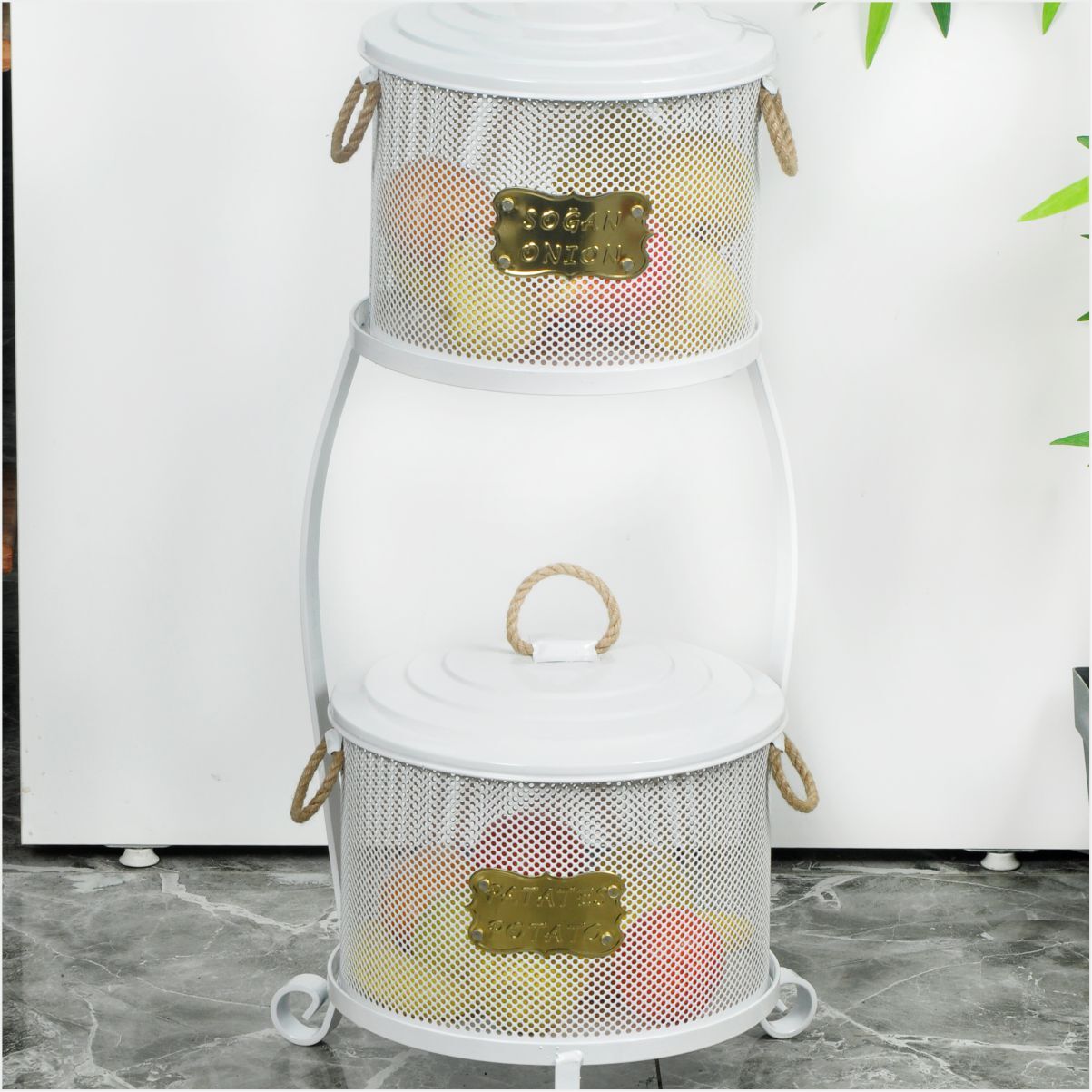 Yıldıray 1051 E-F Standlı 2 Katlı Ekonomik Fileli Kova Beyaz