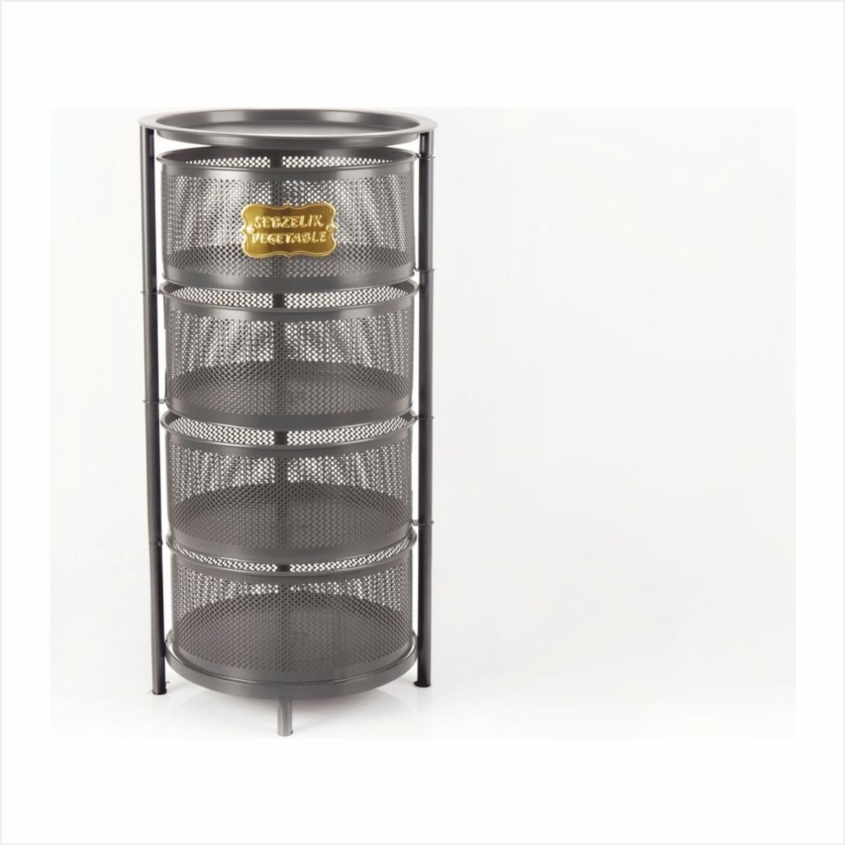 Yıldıray 1057 4 Katlı Açılır Kapanır Ferforje Sebzelik Siyah