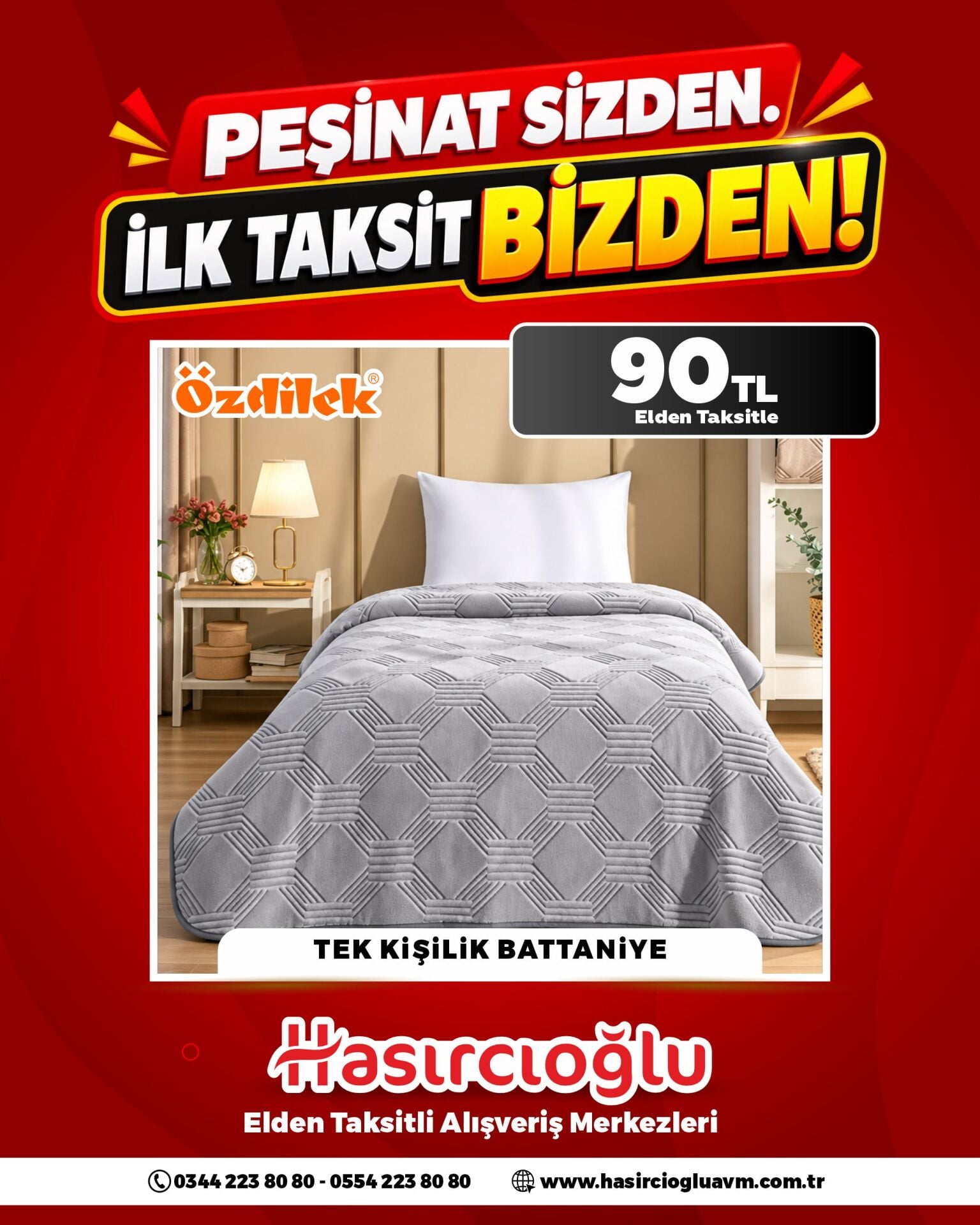 ÖZDİLEK TEK KİŞİLİK BATANİYE 90 TL ELDEN TAKSİTLE
