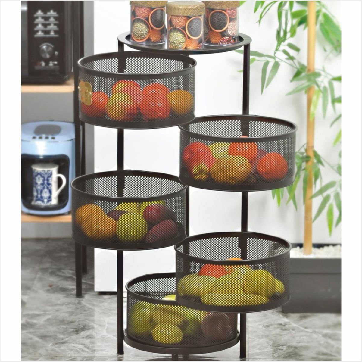 Yıldıray 1056 5 Katlı Açılır Kapanır Ferforje Sebzelik Siyah