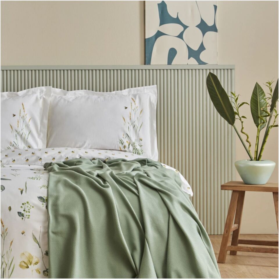 KARACA HERBAL BEYAZ %100 PMK CIFT KISILIK NEVRESIM PIKE SET