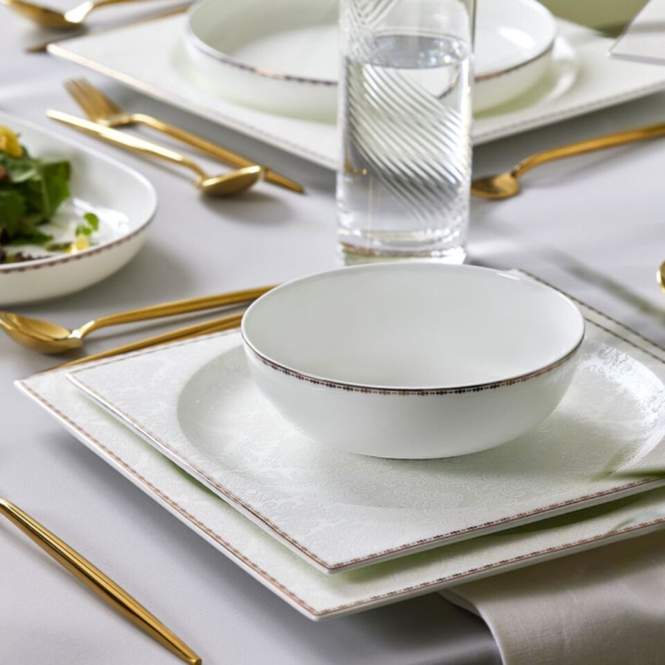 Karaca Fine Pearl Extra Else 62 Parça 12 Kişilik İnci Yemek Takımı