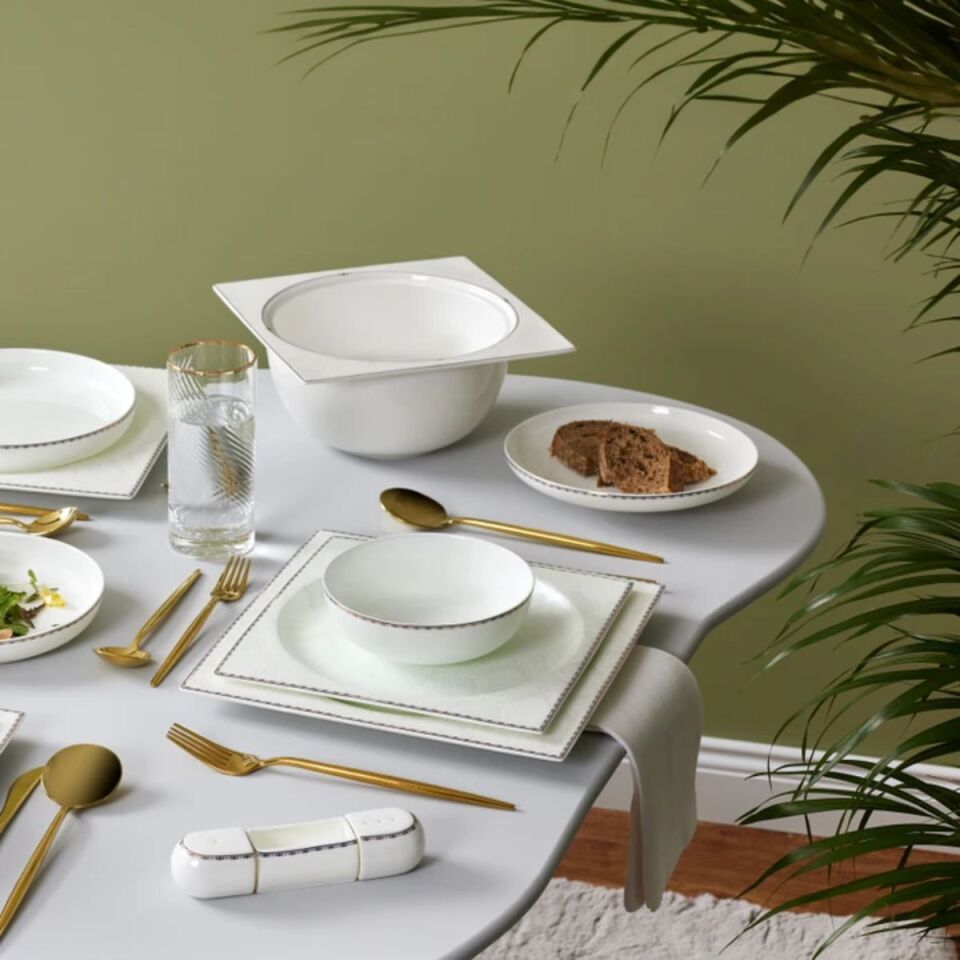 Karaca Fine Pearl Extra Else 62 Parça 12 Kişilik İnci Yemek Takımı