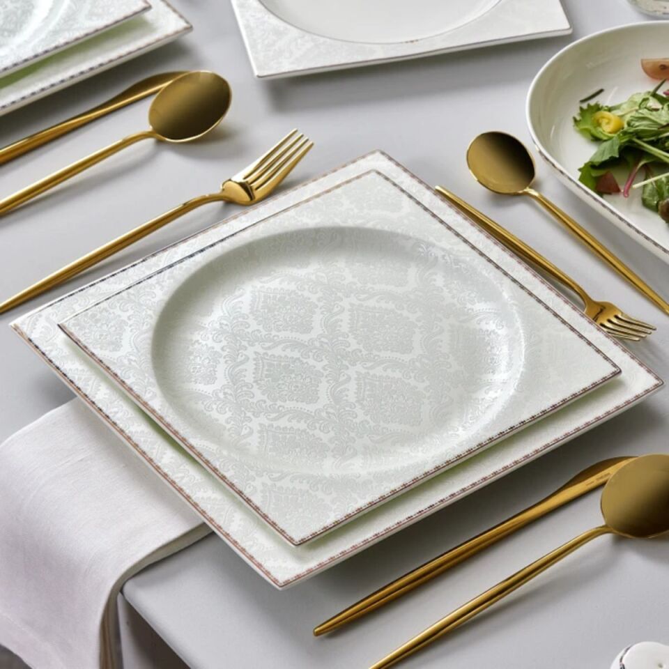 Karaca Fine Pearl Extra Else 62 Parça 12 Kişilik İnci Yemek Takımı