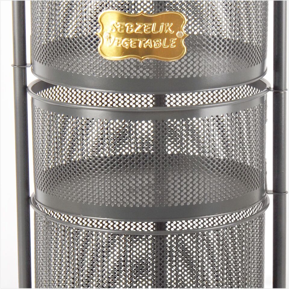 Yıldıray 1058 3 Katlı Açılır Kapanır Ferforje Sebzelik Siyah