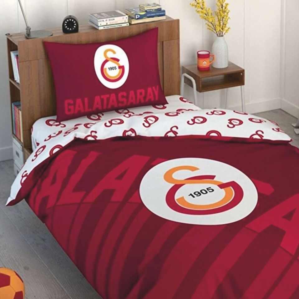 Taç Lisanslı Brf Nevresim Takımı Galatasaray  Kırmızı Logo