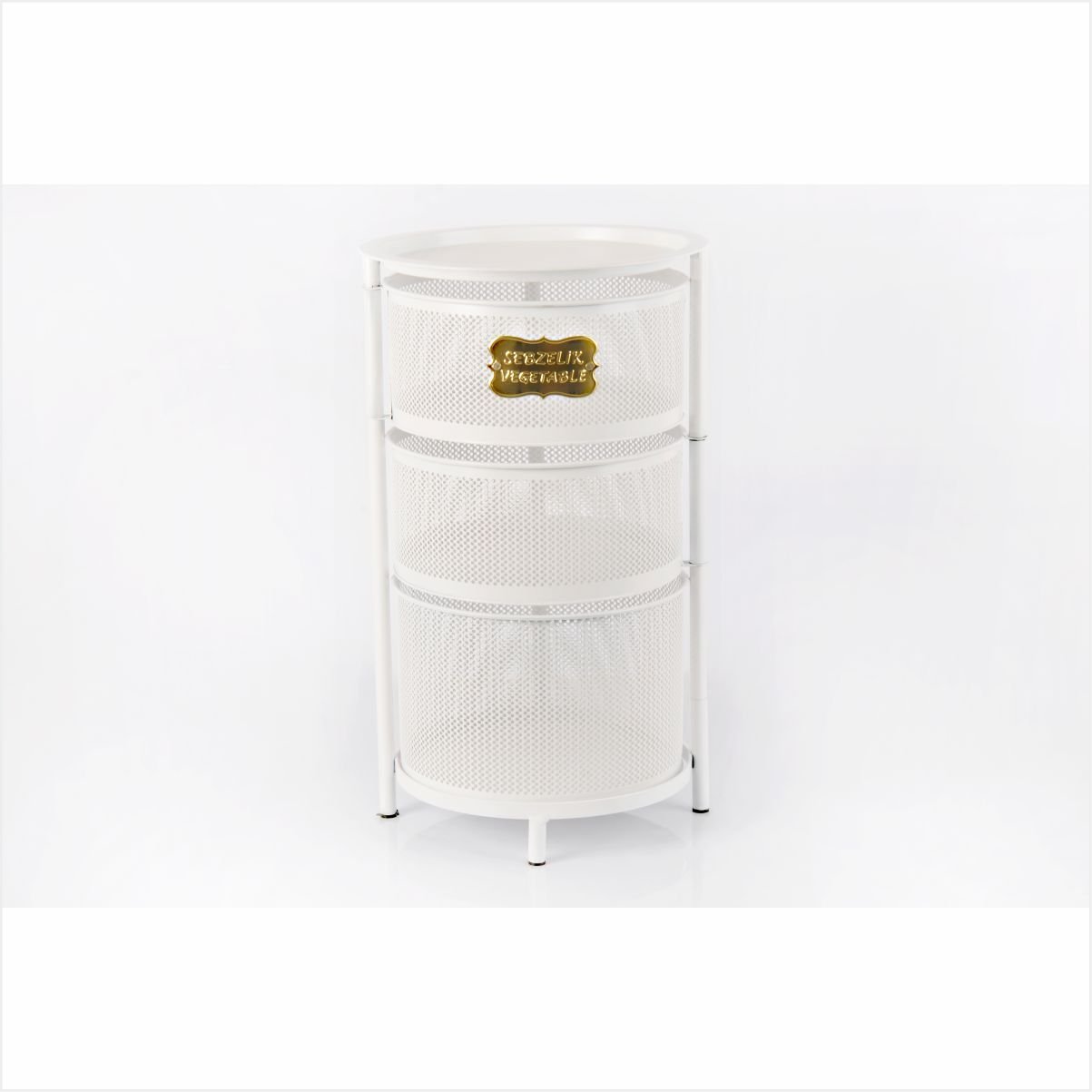 Yıldıray 1058 3 Katlı Açılır Kapanır Ferforje Sebzelik Beyaz