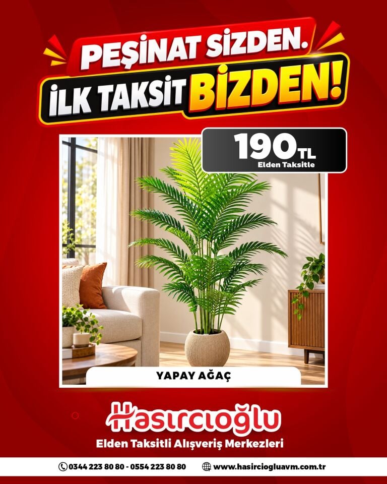 YAPAY AĞAÇ 190 TL ELDEN TAKSİTLE