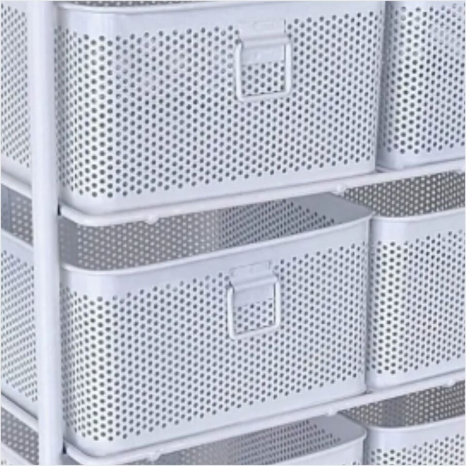 Yıldıray 1059T 3 Katlı 6 Çekmeceli Tekerlekli Sebzelik Beyaz