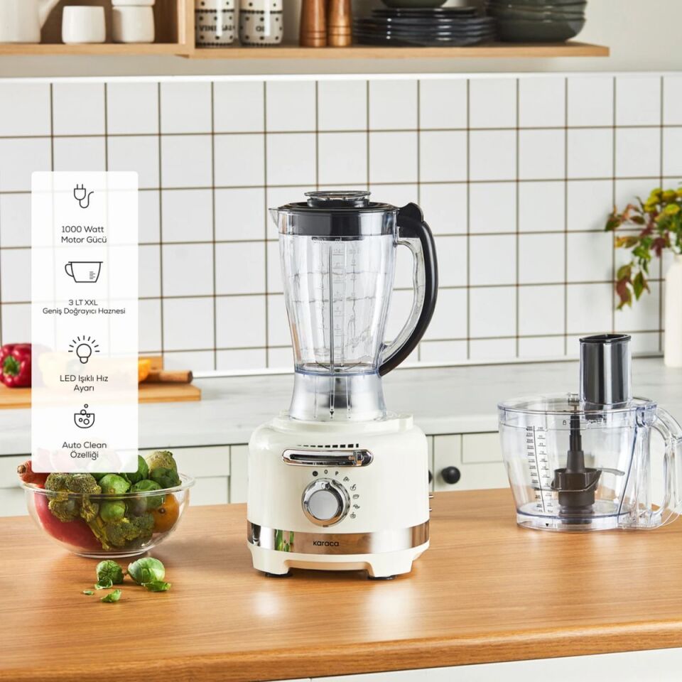 Karaca Multiblend Artisan Retro 1000 W Mutfak Robotu