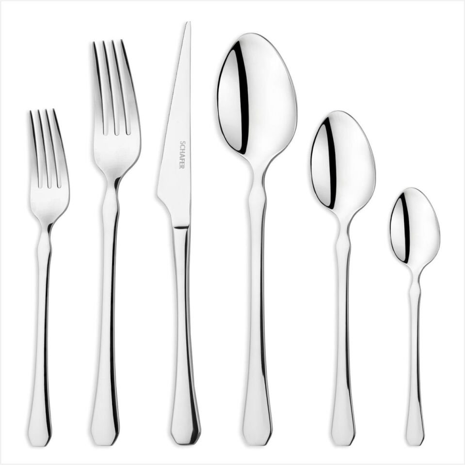 SCHAFER HAMBURG 72 PARÇA ÇATAL KAŞIK BIÇAK TAKIMI-GÜMÜŞ13