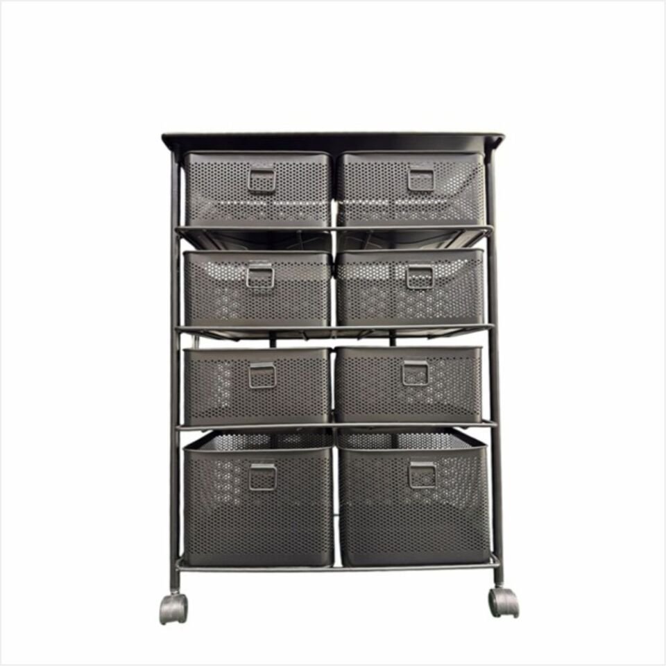 Yıldıray 1080 4 Katlı 8 Çekmeceli  Tekerlekli  Sebzelik Antrasit