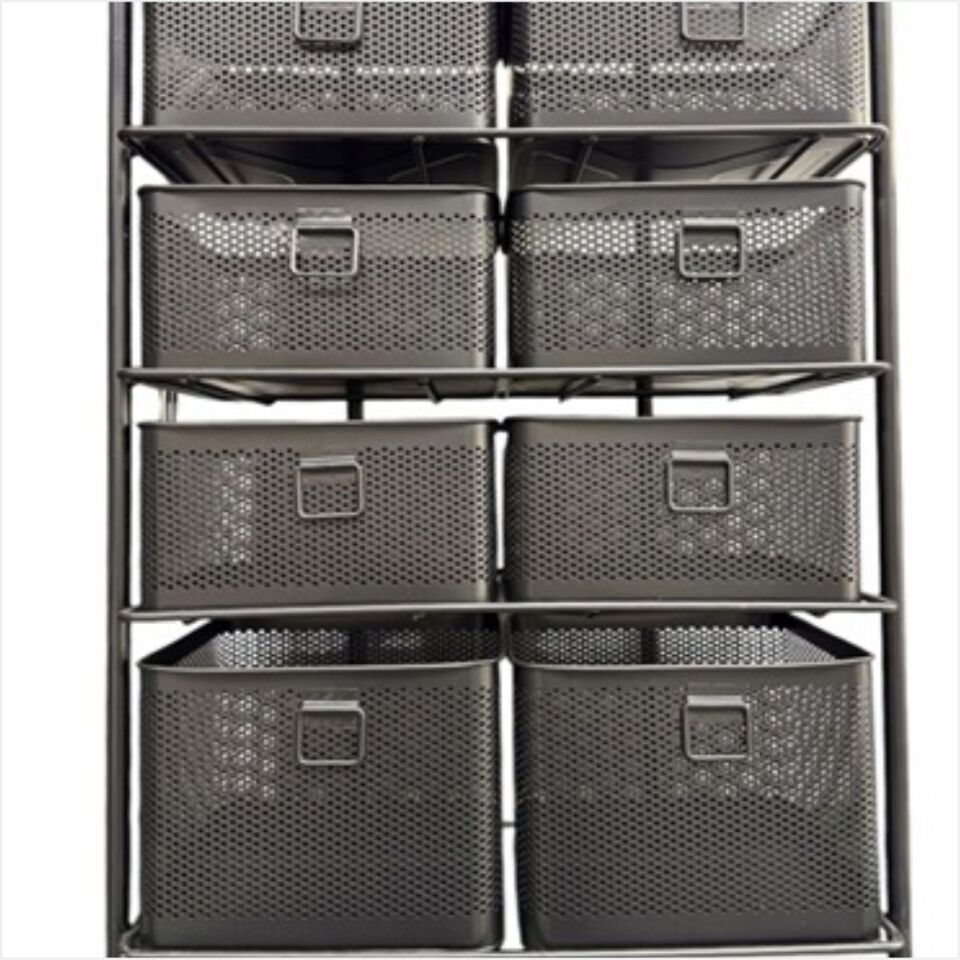 Yıldıray 1080 4 Katlı 8 Çekmeceli  Tekerlekli  Sebzelik Antrasit