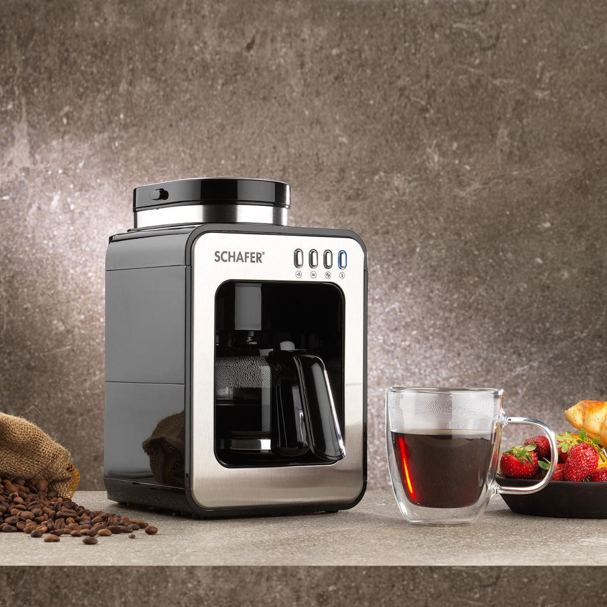 Schafer Barista Ögütücülü Filtre Kahve Makinesi Siyah
