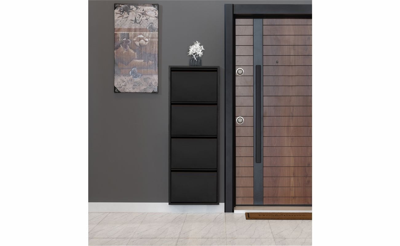 Doğuş 4 Lü Metal Ayakkabılık Siyah