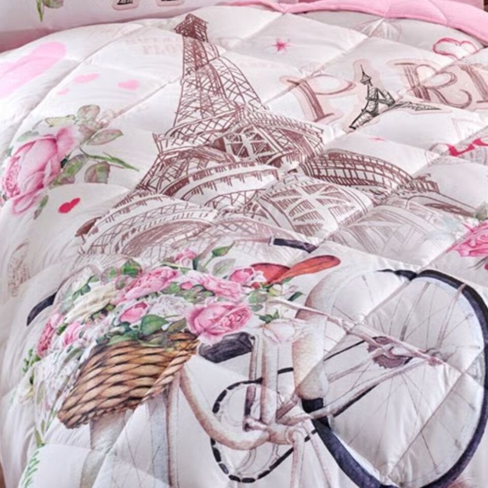 Aran Clasy Ranforce %100 Pamuk Tek Kişilik Uyku Seti Paris Love V1 Pembe