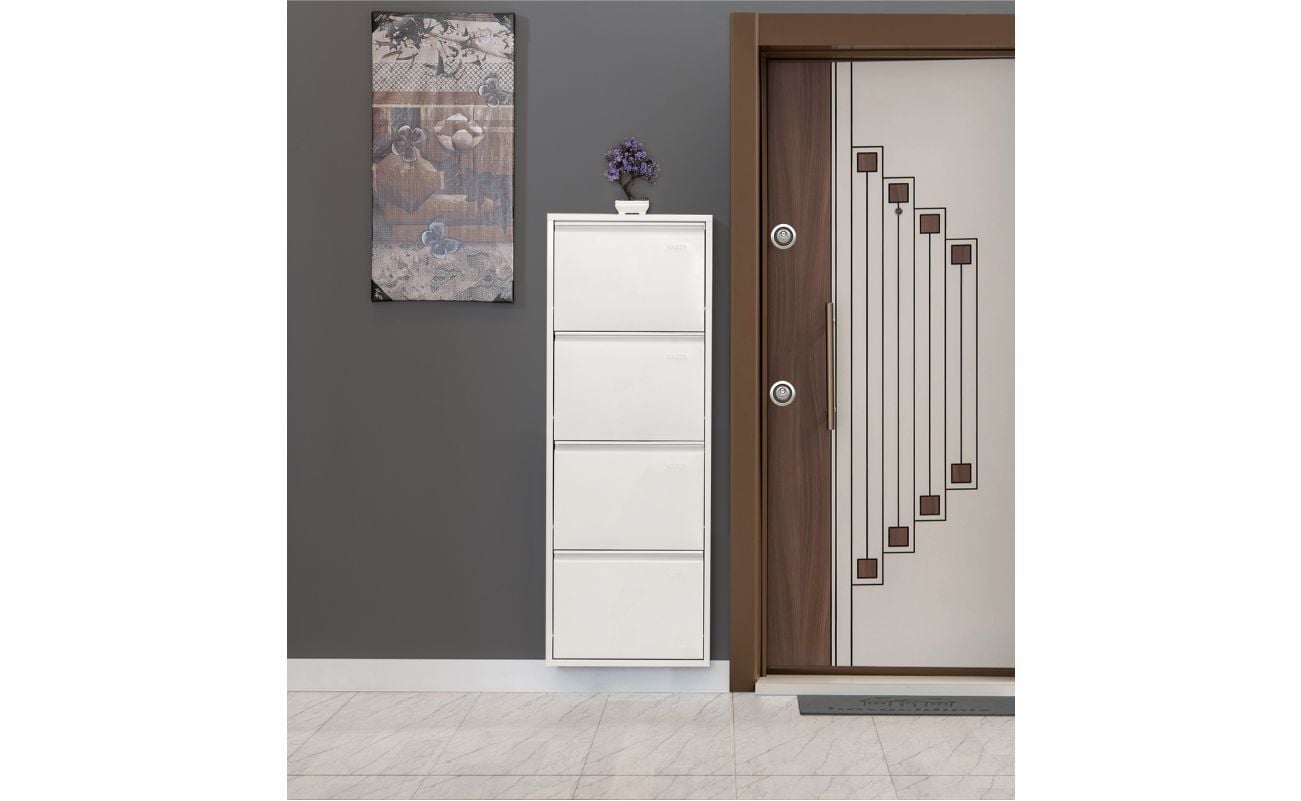 Doğuş 4 Lü Metal Ayakkabılık Beyaz