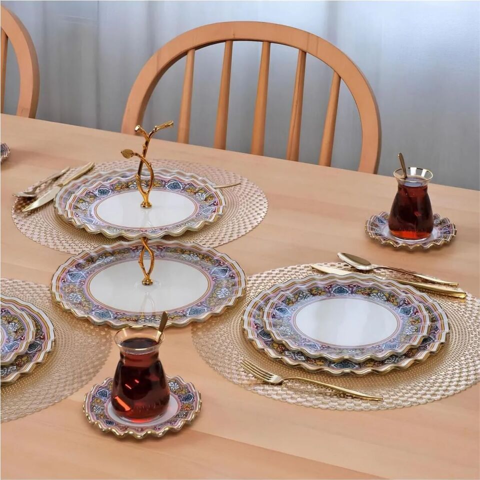 Glore Gisele Pembe 28 Parça Tea Time